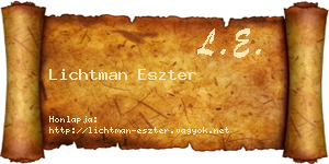 Lichtman Eszter névjegykártya